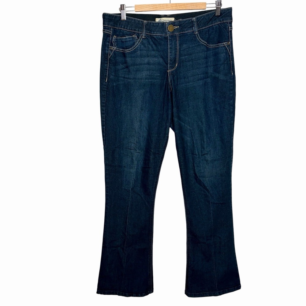 Democracy Ab Solution Itty Bitty Bootcut Jeans Womens Size 14 Mid Rise Dark Wash
